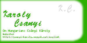 karoly csanyi business card