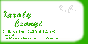 karoly csanyi business card